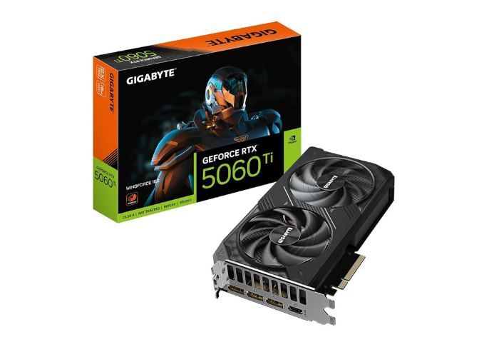 GIGABYTE GeForce RTX 5060 Ti WINDFORCE 16G Graphics Card, 16GB 128-bit GDDR7, PCIe 5.0, WINDFORCE Cooling System, GV-N506TWF2-16GD Video Card