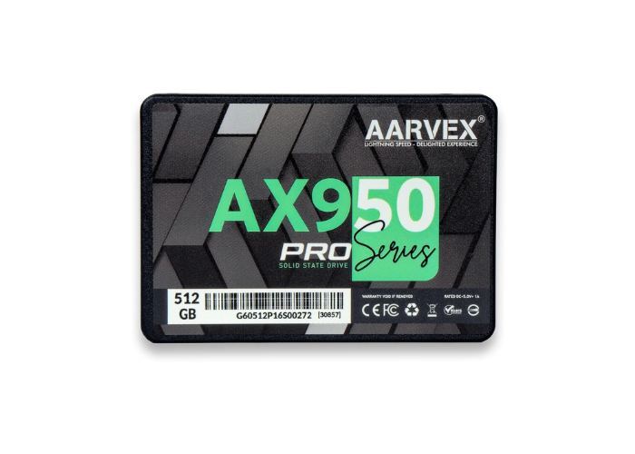 AARVEX AX950 PRO Series 512GB 2.5 Inch SATA III Internal SSD, 6Gb/s Solid State Drive, Up to 550MB/s Read Speed, 3D TLC NAND, High-Speed SSD for Laptop, Desktop PC & All-in-One, 5-Year Warranty