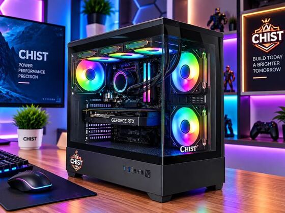 CHIST AI Workstation PC, AMD Ryzen 9 9950X 16-Core 32 Threads, B850m MotherBoard Wifi 6, 16GB 5200Mhz DDR5 RAM, 512GB NVMe SSD, 240MM Liquid Cooling, Windows 11 Pro, 650W 80 + PSU