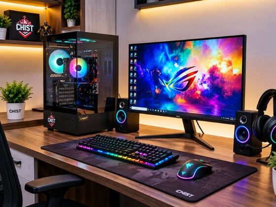 CHIST i7 Gaming PC , Core  i7 4th Gen  processor/ 16GB RAM/ 512GB SSD/ 22 Inch LED Monitor/ Gaming Keyboard-Mouse/ Speaker/ Windows 11 pro/ WiFi&Bluetooth